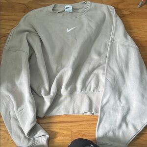 Nike Tan Cropped Sweatshirt